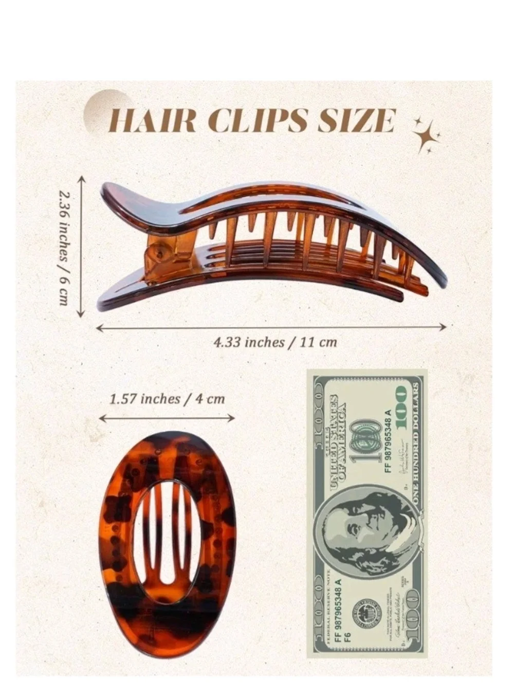 Assorted Tortoiseshell Hair Claw Clip Set - Women Accessories